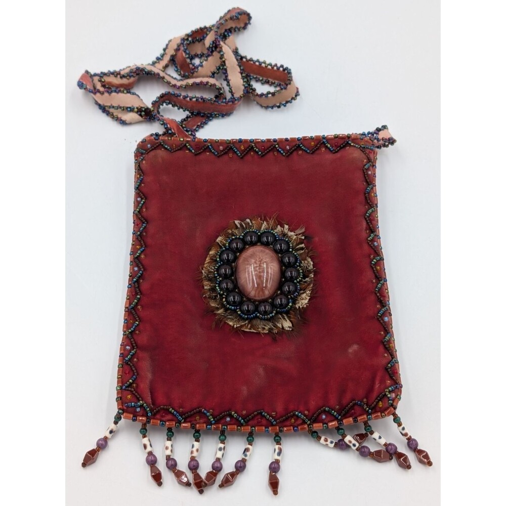 Beaded Mini Crossbody Bag Fringe Purse Zipper
